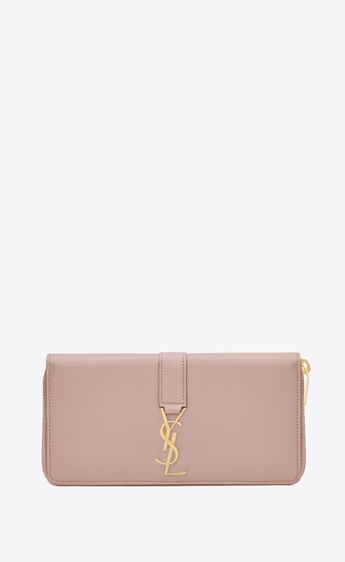 YSLジップウォレット(ラージ / パウダーピンクレザー)
